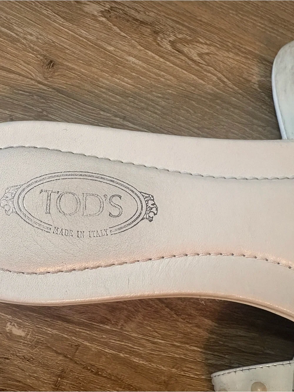 Tod’s White Patent Leather Gommino Stud Slide Sandals Women’s EU 37.5